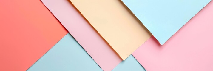Poster - Abstract Colorful Geometric Shapes - Abstract geometric shapes with pastel color background.