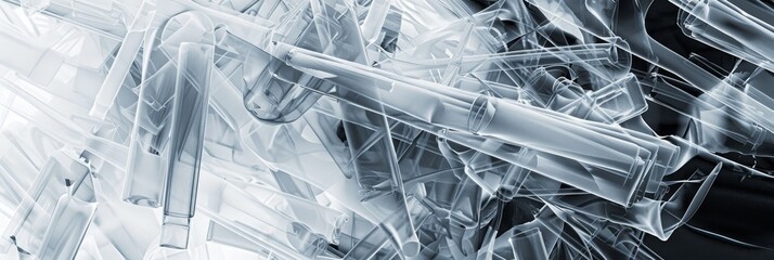Poster - Abstract Geometric Shapes, Intertwined and Delicate - Abstract artwork featuring intertwining geometric shapes, creating a visually captivating and complex composition with delicate lines and patterns