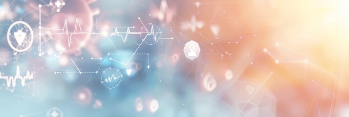 Poster - Abstract Healthcare Background - Abstract healthcare background with digital elements and a blurred background.
