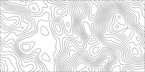 Leinwandbilder - Topographic Map Contour Lines Background with Detailed Vector Geography, and Design. Cartography Ocean topographic line map with curvy wave.