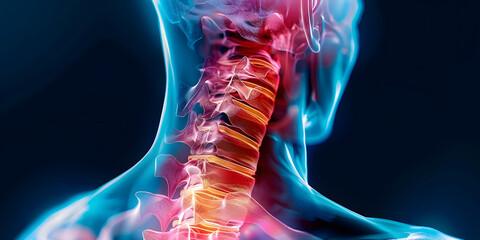 Poster - Visualize C1 vertebra injury causing neck pain and headache in Jefferson fracture. Concept Spinal Injuries, Cervical Vertebrae, Jefferson Fracture, Neck Pain, Headache