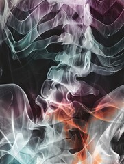 Poster - Abstract Smoke Design - Abstract digital art of smoke with flowing, dynamic lines and a color gradient.