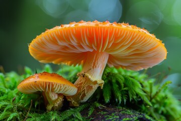 Sticker - Orange Mushrooms in Forest