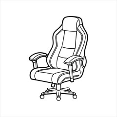 Wall Mural - gaming chair vector line art