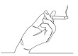 © nasharaga - continuous single drawn one line hand with a cigarette hand-drawn picture silhouette. line art doodle