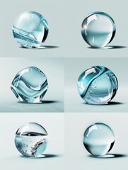 Poster - Elegant Collection of Glass Icons in Modern Design Style on a Transparent Background A Touch of Luxury and Sophistication for Digital Interfaces