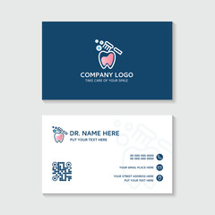 Dental business card template use in presentation for company or clinic. dental health concept. medical health and dentistry concept. vector design.