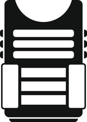 Sticker - Black icon of a bulletproof vest offering protection to soldiers and law enforcement personnel