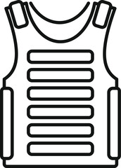 Poster - Line drawing of a bulletproof vest offering safety and security to law enforcement and military personnel