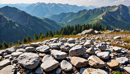 Poster - Vue panoramique sur un paysage montagneux