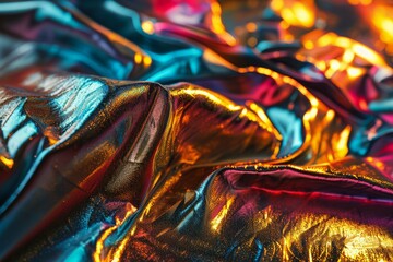 Poster - Colorful Abstract Background with Shimmering Metallic Colors, Vibrant bokeh effect on abstract background, Ai generated