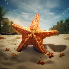 Poster - starfish on the beach