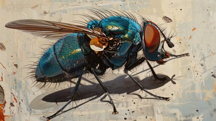 Wall Mural - close up of a fly