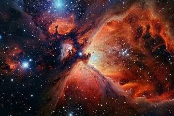 Wall Mural - a stunning depiction of the universe, showcasing galaxies, stars, and planets in a vast cosmic lands