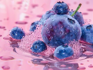 Wall Mural - blueberries and raspberries