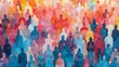 © Usman - Paper cut out of a large crowd of people standing together. Diverse community and teamwork concept