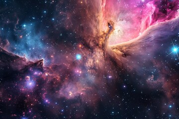 Wall Mural - an awe-inspiring view of the universe, revealing the beauty and complexity of outer space, sparkling