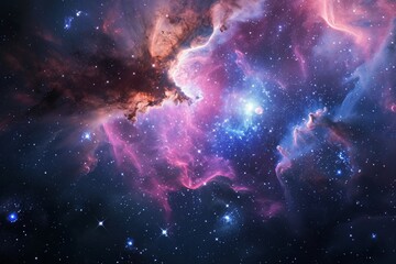 Wall Mural - an image capturing the vastness and wonder of the universe, with galaxies and celestial bodies scatt