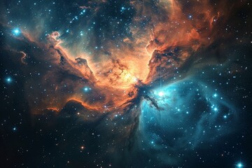 Wall Mural - a stunning depiction of the universe, showcasing galaxies, stars, and planets in a vast cosmic lands