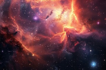 Wall Mural - a stunning depiction of the universe, showcasing galaxies, stars, and planets in a vast cosmic lands