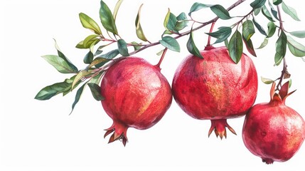 Canvas Print - pomegranate fruit isolated on white