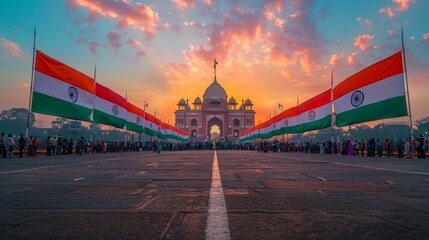 Wall Mural - Indian flag in honor of India's Independence Day. Indian flag