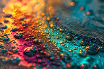 Poster - Colorful Abstract Background with Shimmering Metallic Colors, Vibrant bokeh effect on abstract background, Ai generated