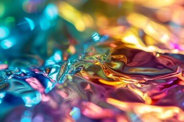 Poster - Colorful Abstract Background with Shimmering Metallic Colors, Vibrant bokeh effect on abstract background, Ai generated
