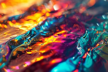 Poster - Colorful Abstract Background with Shimmering Metallic Colors, Vibrant bokeh effect on abstract background, Ai generated