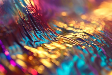 Poster - Colorful Abstract Background with Shimmering Metallic Colors, Vibrant bokeh effect on abstract background, Ai generated