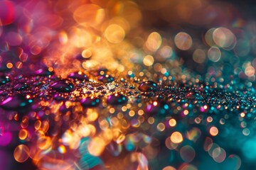Poster - Colorful Abstract Background with Shimmering Metallic Colors, Vibrant bokeh effect on abstract background, Ai generated