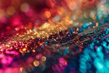 Poster - Abstract background with colorful bokeh effect, Colorful Abstract Background with Shimmering Metallic Colors, Ai generated