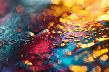 Poster - Abstract background with colorful bokeh effect, Colorful Abstract Background with Shimmering Metallic Colors, Ai generated