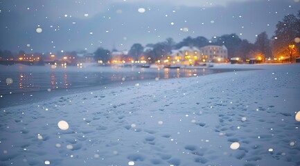 Poster - snow covered city