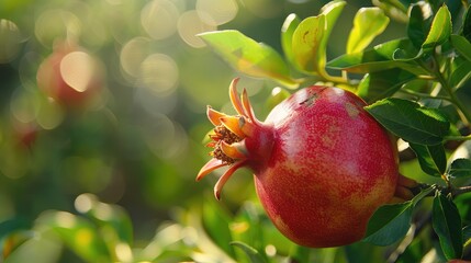 Poster - pomegranate on tree