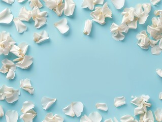 Sticker - flowers on blue background