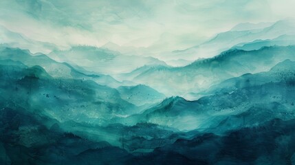 Canvas Print - Atmospheric landscape with misty blues journey from slavery to freedom backdrop