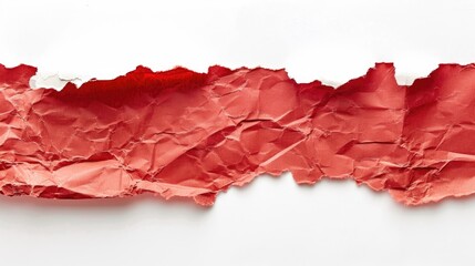 Canvas Print - Red torn paper isolated on white background with copy space