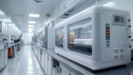 Poster - a modern bioprinting lab with specialized equipment in a high-tech hospital, showcasing advancements