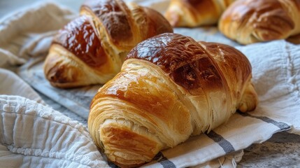 Poster - Homemade sourdough pastries on a white wheat bread slice served on a linen napkin