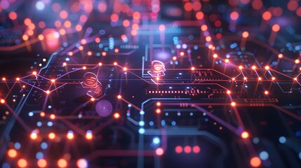 Poster - An AI-driven workspace where workflows adapt in real time to changing conditions, depicted as a dynamic network adjusting to inputs and external factors