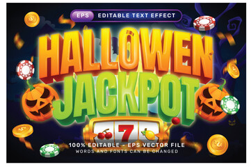 Poster - halloween jackpot text effect and editable text effect with halloween background