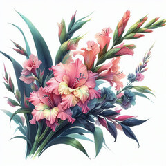 Wall Mural - Gladiolus watercolor illustration