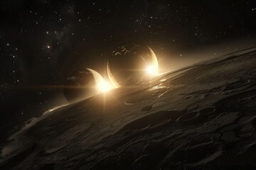 Wall Mural - a stunning view of various planets in the vastness of outer space, showcasing their unique colors an
