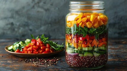 Canvas Print - Layered Salad in a Jar