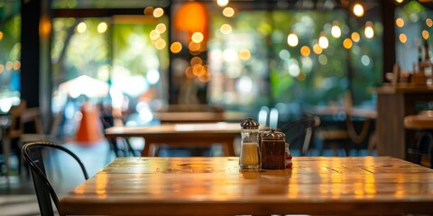 Wall Mural - restaurant blurred background