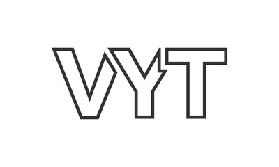Poster - VYT logo design template with strong and modern bold text. Initial based vector logotype featuring simple and minimal typography. Trendy company identity.