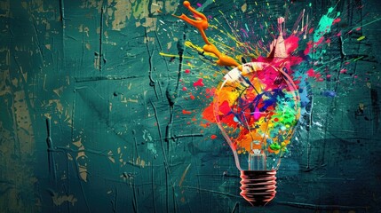 Wall Mural - Light Bulb Symbolizing Inspiration, Innovation, and Education