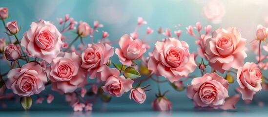 Sticker - Delicate Pink Roses in Bloom