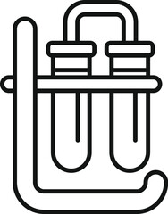 Canvas Print - Laboratory equipment icon depicting test tubes being held by a support for scientific experiments